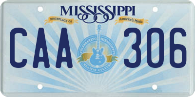 MS license plate CAA306