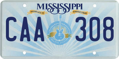 MS license plate CAA308