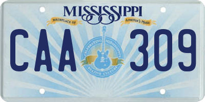 MS license plate CAA309