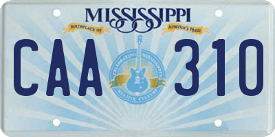 MS license plate CAA310