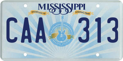 MS license plate CAA313