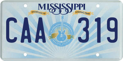 MS license plate CAA319