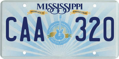 MS license plate CAA320