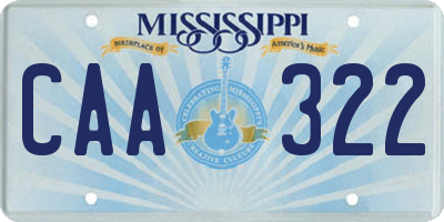 MS license plate CAA322