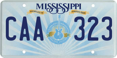 MS license plate CAA323