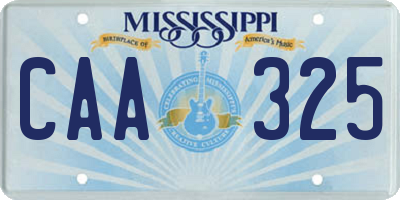 MS license plate CAA325