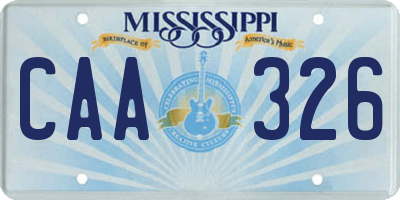 MS license plate CAA326