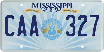 MS license plate CAA327
