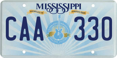 MS license plate CAA330
