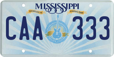 MS license plate CAA333