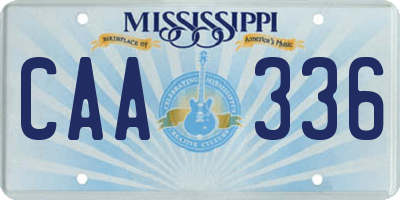 MS license plate CAA336