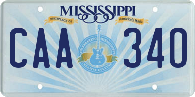 MS license plate CAA340