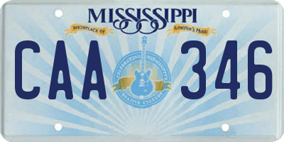 MS license plate CAA346