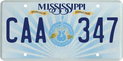 MS license plate CAA347