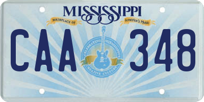 MS license plate CAA348