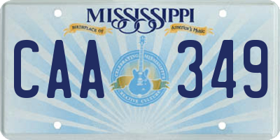 MS license plate CAA349