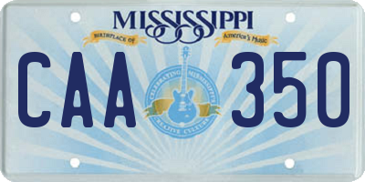 MS license plate CAA350