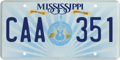 MS license plate CAA351