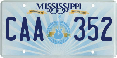 MS license plate CAA352