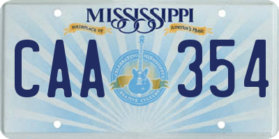 MS license plate CAA354