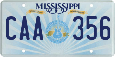 MS license plate CAA356