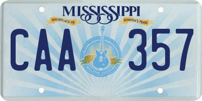 MS license plate CAA357