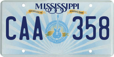 MS license plate CAA358