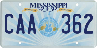 MS license plate CAA362