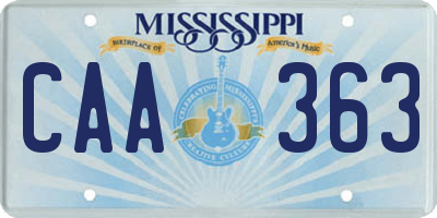 MS license plate CAA363