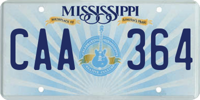 MS license plate CAA364