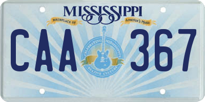 MS license plate CAA367