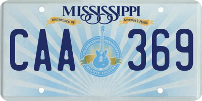 MS license plate CAA369