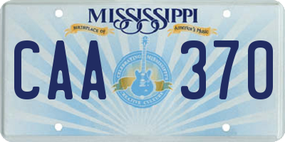 MS license plate CAA370