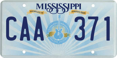 MS license plate CAA371