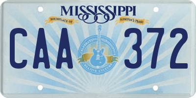 MS license plate CAA372