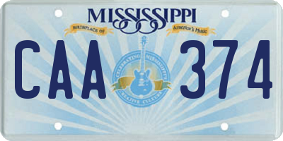 MS license plate CAA374