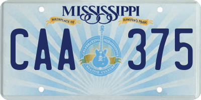 MS license plate CAA375