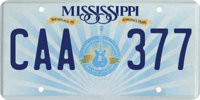 MS license plate CAA377