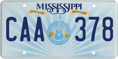 MS license plate CAA378