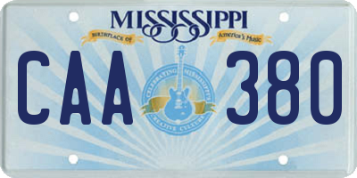 MS license plate CAA380