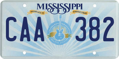 MS license plate CAA382
