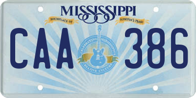MS license plate CAA386