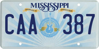 MS license plate CAA387
