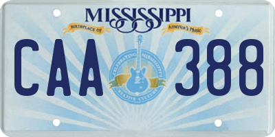 MS license plate CAA388