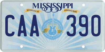 MS license plate CAA390
