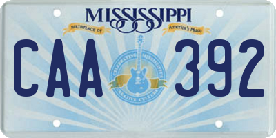 MS license plate CAA392