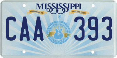 MS license plate CAA393
