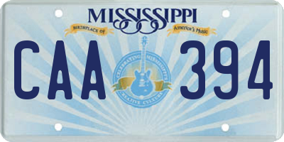 MS license plate CAA394
