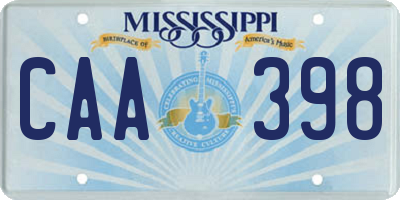 MS license plate CAA398