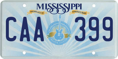 MS license plate CAA399